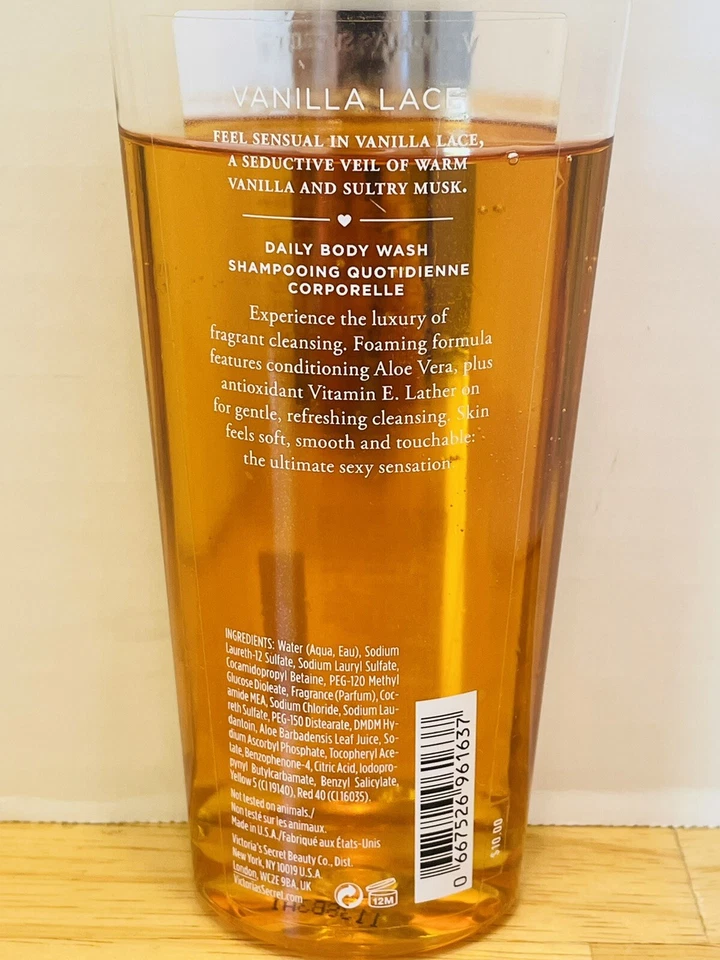 Victoria's Secret Vainilla Lave Daily Body Wash Baño Lavado Tamaño Completo 8.4 80% Completo Foto 4 de 4