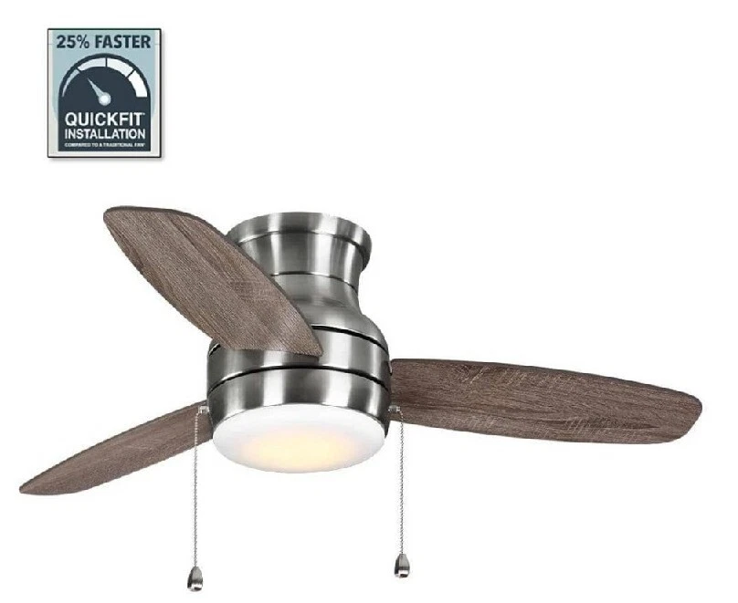 NEW! HOME DECORATORS Ashby Park 44" LED Brushed Nickel Ceiling Fan W Light Kit - Image 2 of 4