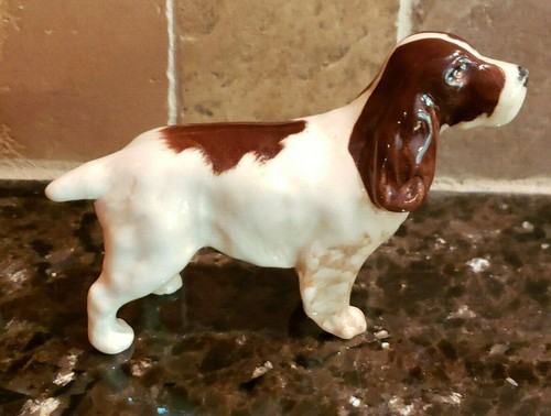 Brown & White Spaniel Hound Dog Porcelain Figurine Beswick England Vintage NOS - Picture 3 of 9