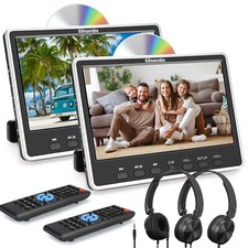 2x12" Slot-in Car Portable DVD Player Back Seat Monitor TV HDMI USB w/ Headsets