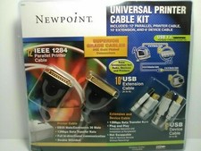 Newpoint Universal Printer Cable Kit 12' Parallel Serial USB Pack Bundle