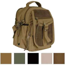 Rothco Small Messenger Canvas & Leather Everyday Utility Travel Crossbody Bag