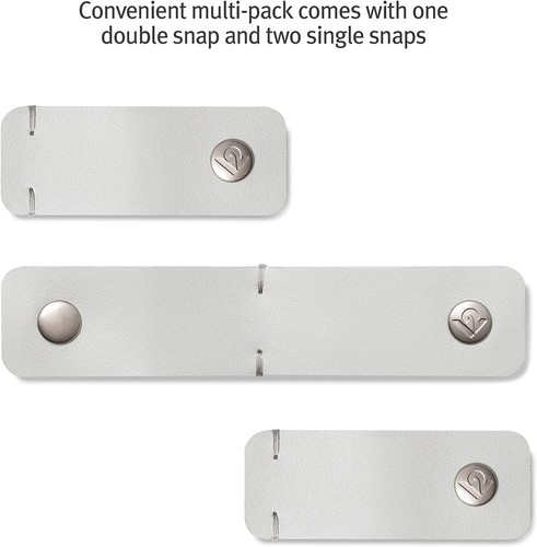 Twelve South SurfaceSnap | 3 pk, organizzatori di cavi in pelle, con adesivo sen - Zdjęcie 3 z 5