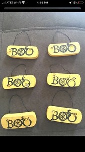 Clearance Set 6 Mini Boo Halloween Signs Wood Plaques DIY