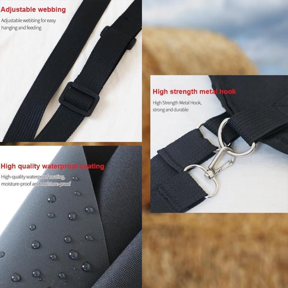 2 Pcs Hay Feeder for Goat, Nylon Goat Feeder, Slow Feed Bag Less Hay