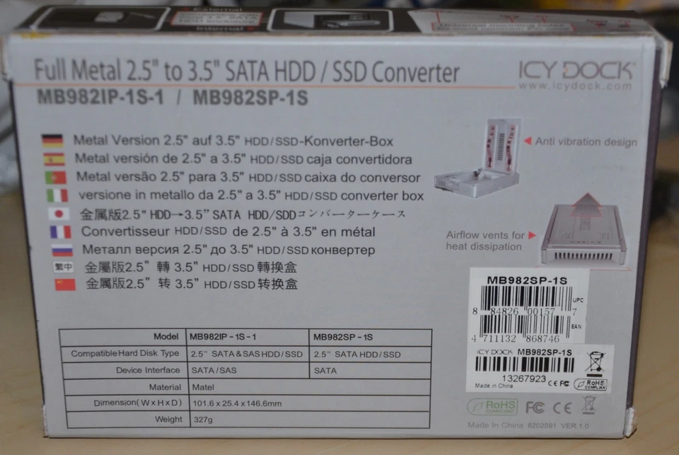 Icy Dock EZConvert Pro Enterprise 2.5" to 3.5" SATA HDD/SSD Converter MB982SP-1S - Image 2 of 4
