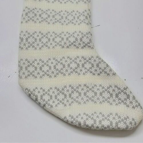 Wondershop Set 2 Calze Natalizie Grigio e Bianco Maglia Fair Isle Nuove! - Foto 2 di 7