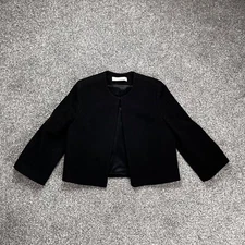 Louise Kennedy Wool Blend Crop Jacket Size 8UK 4US S Black Classic Office