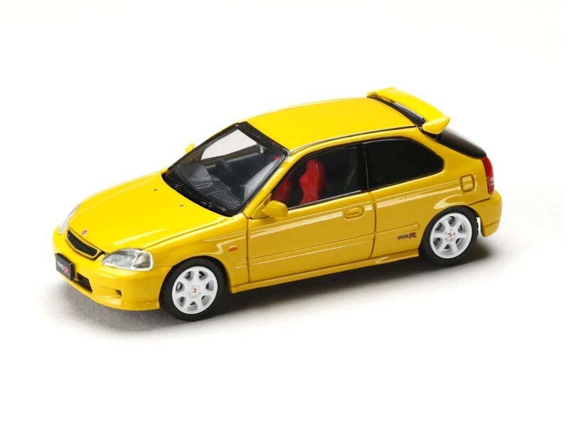 Honda Civic Type R (EK9) – Yellow 1:64 Scale Model - Hobby Japan