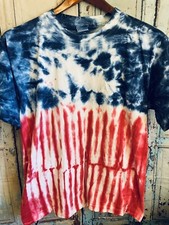Mens VTG 90s Cotton Source USA Tie Dye All Over Print T Shirt USA Made sz Large