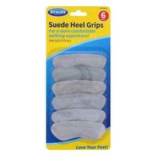 Suede Heel Grips 6 Pack Value Comfort Shoes Blister Anti-Slip Walking One Size