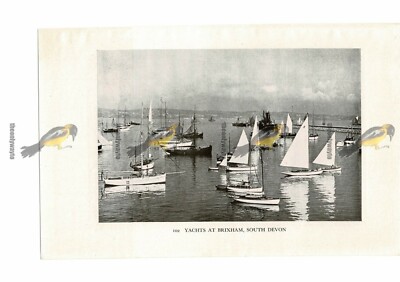 Yachten at Brixham, Devon, Buchillustration (Druck), um 1937