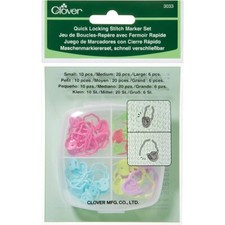 Clover Quick Locking Stitch Marker Set 36 Multicolor Craft Tools