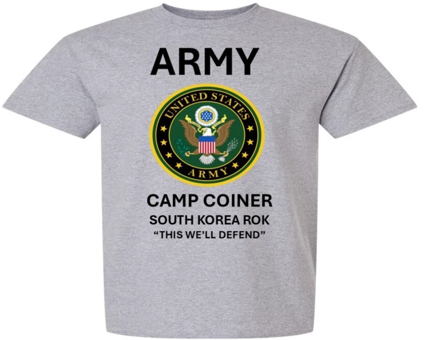 CAMP COINER *SOUTH KOREA ROK* SHIRT W/EMBLEM*ARMY OFFICIALLY LICENSED - Picture 1 of 7