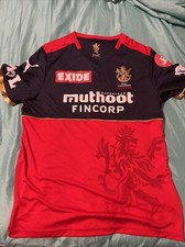 RCB Royal Challengers Bangalore AUTHENTIC Cricket IPL Player Jersey Puma sz L