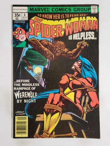 SPIDER-WOMAN #6 (F/VF) 1978 WEREWOLF by NIGHT COVER & APPEARANCE! BRONZE AGE - Afbeelding 1 van 3