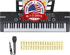 Teclado de piano para ni&ntilde;os Instrumento musical de 61 teclas con micr&oacute;fono NUEVO