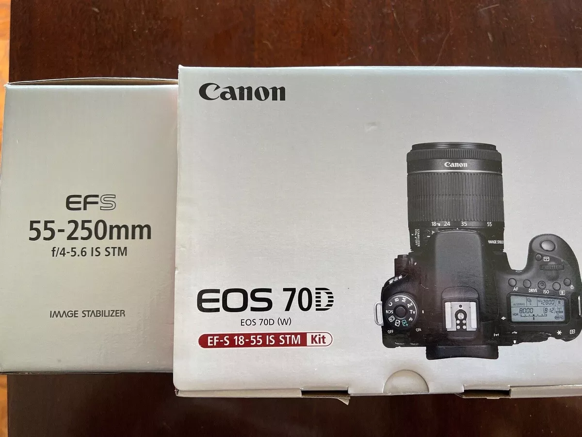 Canon EOS 70D 20.2 MP DSLR Camera with EF-S 18-55mm & 55-250mm Lenses