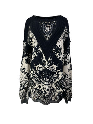GIANFRANCO FERRE Women's Black Crewneck Sweater #EW980 NWT