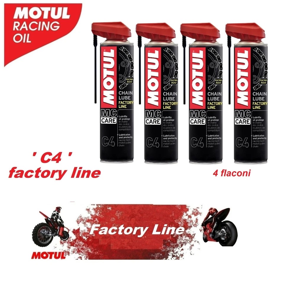 GRASSO SPRAY PER CATENA MOTO MOTUL C4 CHAIN LUBE FACTORY LINE RACING ROAD 400ml