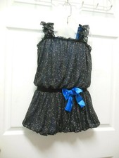 Dance Costume Designer Sample Medium Child Twinkleknit Blue underlayer