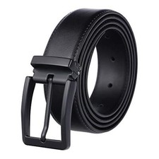 Men's Dress Belt Black Leather Belts for Jeans 28-30 Black2