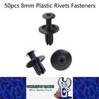 <!--F#f_0-->50pcs 8mm Black Plastic Body Rivets Fasteners for Under Bonnet Guard Liners etc<!--F/-->