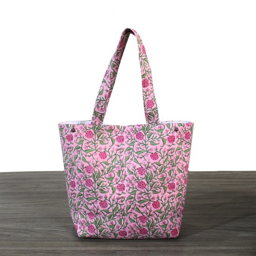 Pink Tote Handbag Ombre Print Women's Shopping bag Handmade Durable Bag