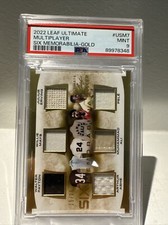 2023 Leaf Six Memorabilia Six Relic Payton Mays Erving Ashe Ali Pele 15/25 PSA 9
