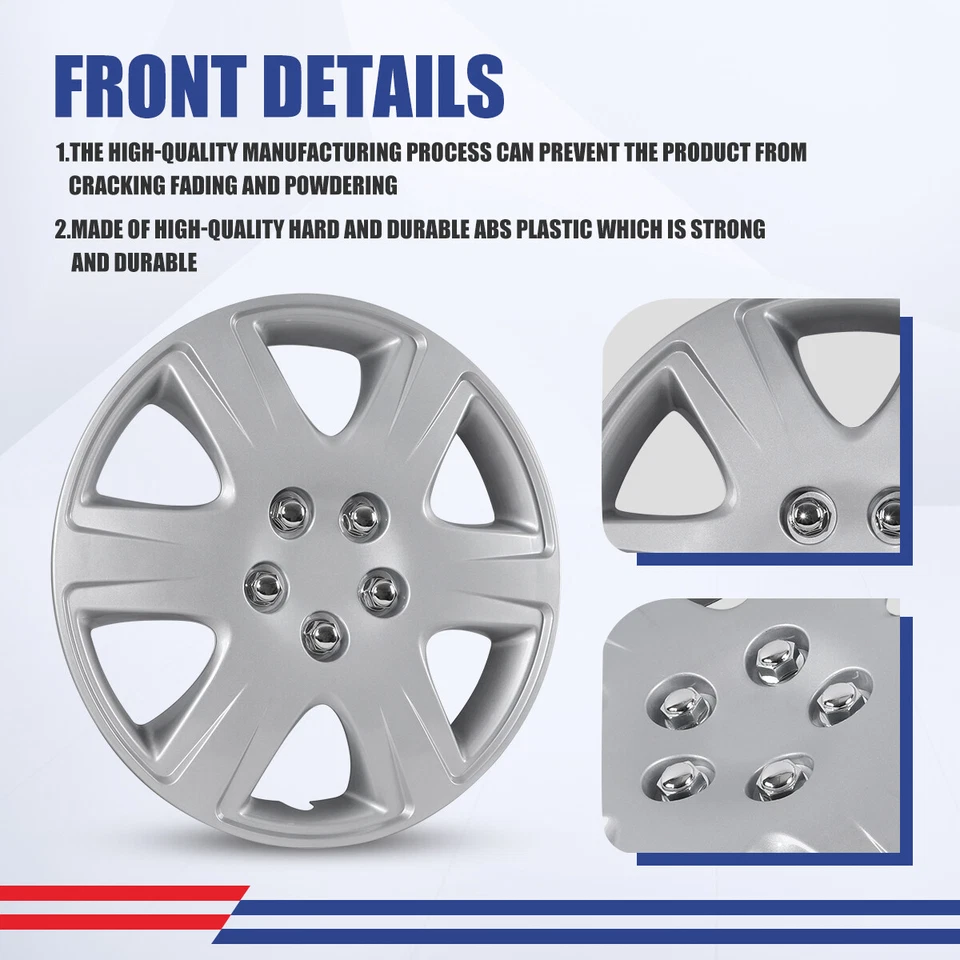 15" Hubcap Wheel Covers For 2005 2006 2007 2008 Toyota Corolla 15inch Hub Caps Foto 4 de 4