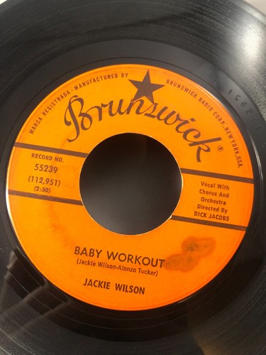 Jackie Wilson 45 RPM Brunswick Baby Workout I’m Going Crazy 1963 G+ - Foto 5 di 6
