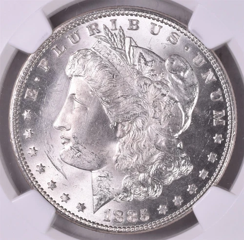 1885 Morgan Silver Dollar - NGC UNC Details - VAM 1A Pitted Reverse 
