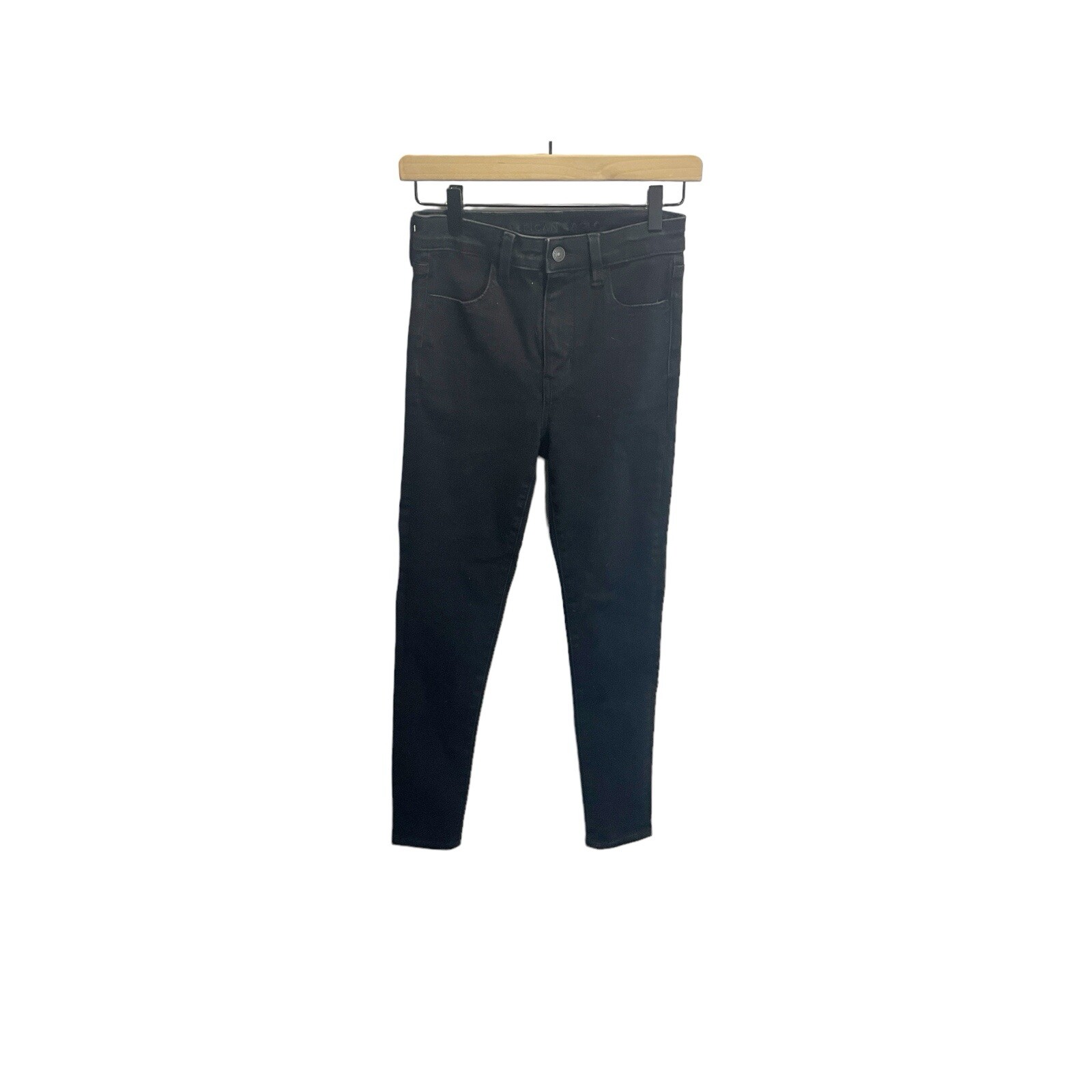 American Eagle Women Black Jeggings The Dream Super Hi Rise Casual 0 Short