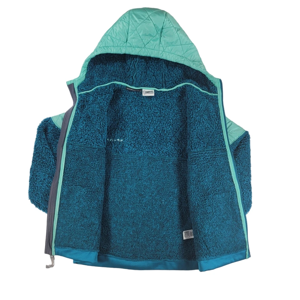 Chaqueta con Capucha Spyder Park Niñas L Azul Verde Sherpa Polar Cremallera Completa Abrigo de Invierno Foto 2 de 4