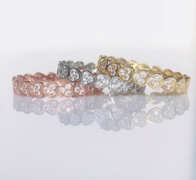 14k massives Gold Herz Ewigkeit vorsteckbarer Band endloser Ring Valentinstag Labor erstellt