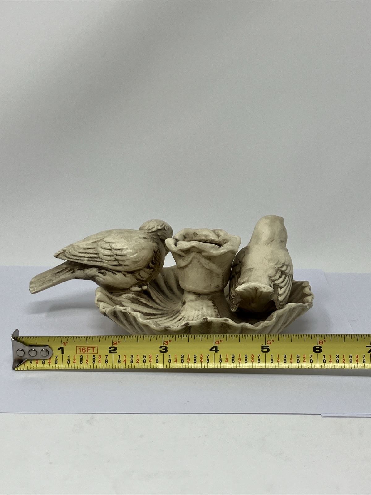 Vintage Wolin BIRD PAIR CANDLE HOLDER 1950s Japan Off White Beige