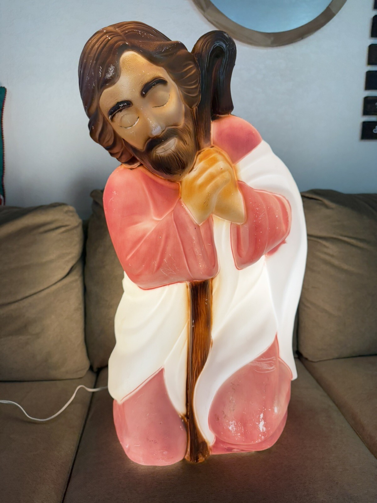 27in Vintage Joseph Blow Mold Nativity Christmas Foam Decoration