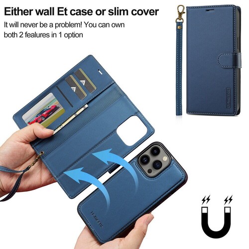 For iPhone 16 15 14 13 12 11 XS 7 8 Wallet Case 2-in-1 Detachable MagSafe Cover - Picture 53 of 85