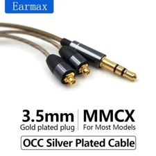 MMCX OCC Silver Cable for Shure SE846 535 215 425 Beyerdynamic Xelento 3.5mm 4FT