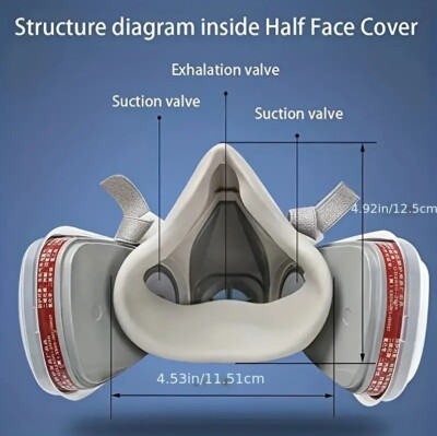 6200 Atemschutz Halbmaske Gasmaske Staubmaske Lackiermaske Mit Wechselfiltern