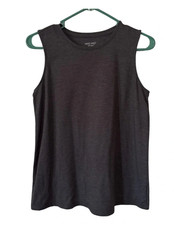 Nine West Dark Gray Sleeveless Crew Neck Tank Top