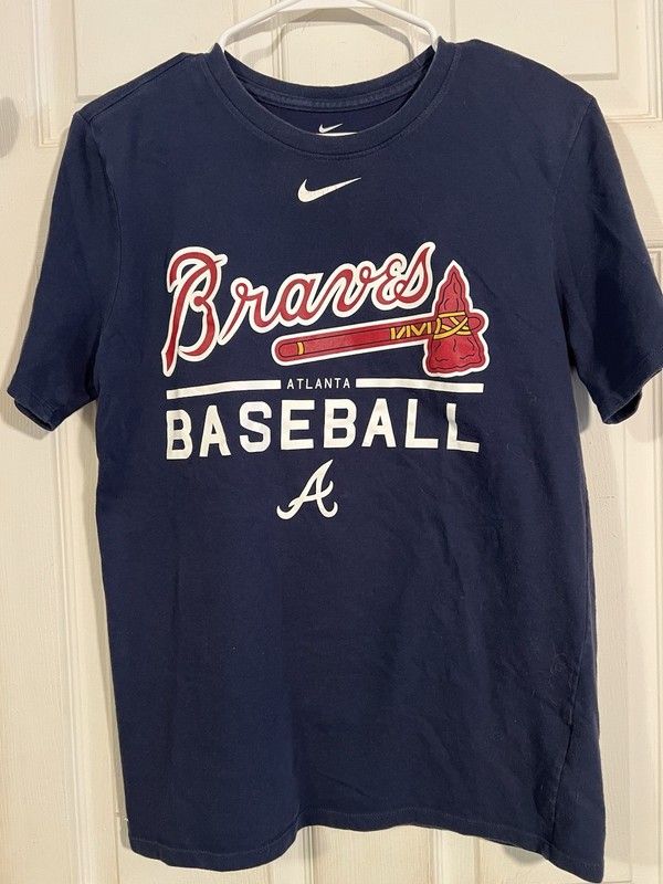 Nike Atlanta Braves Men's Dry-Fit Baseball T-Shirt Blue Size Medium Tomahawk