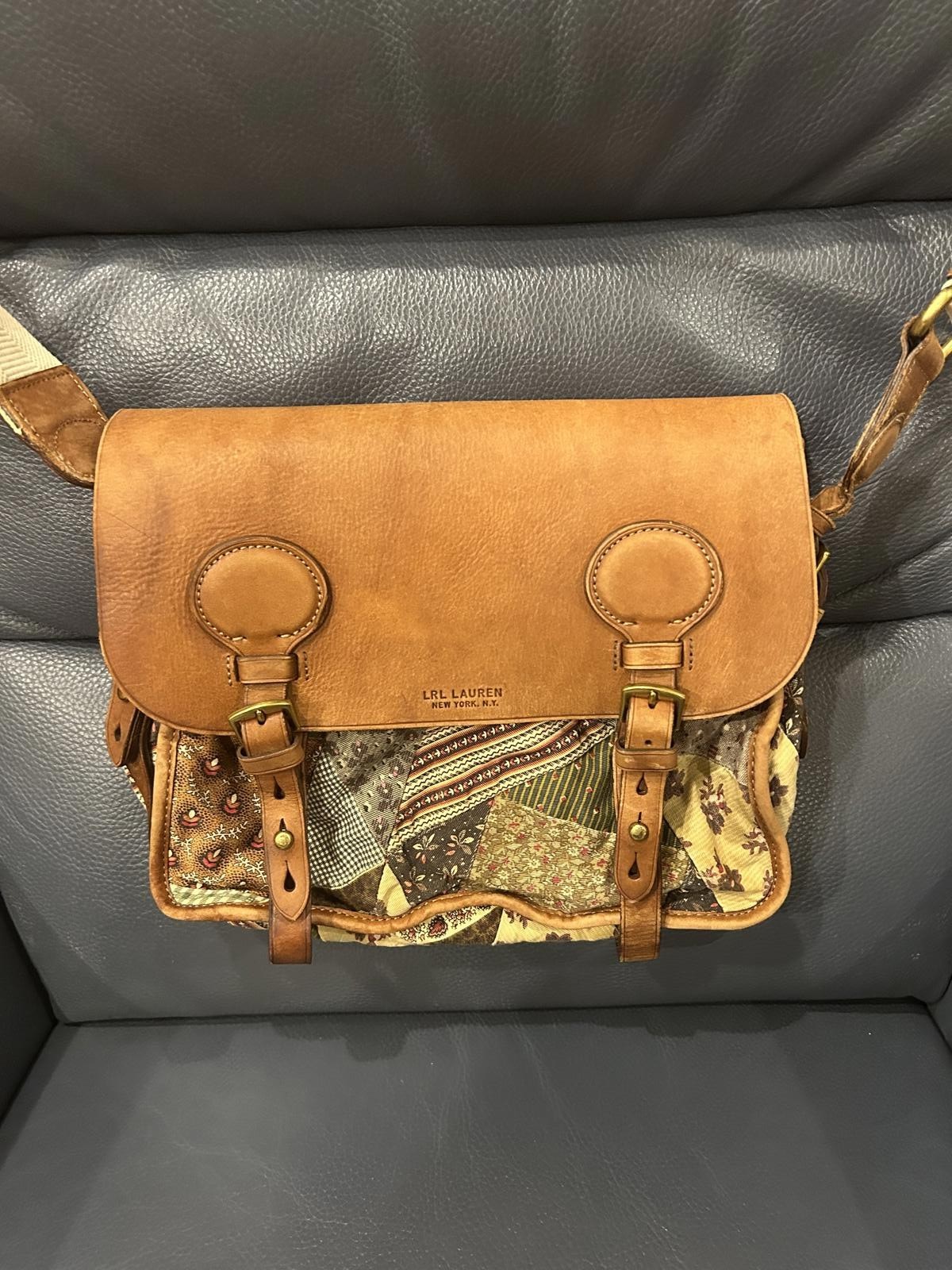 LRL RALPH LAUREN LEATHER MULTI PATCHWORK CROSSBOD… - image 2