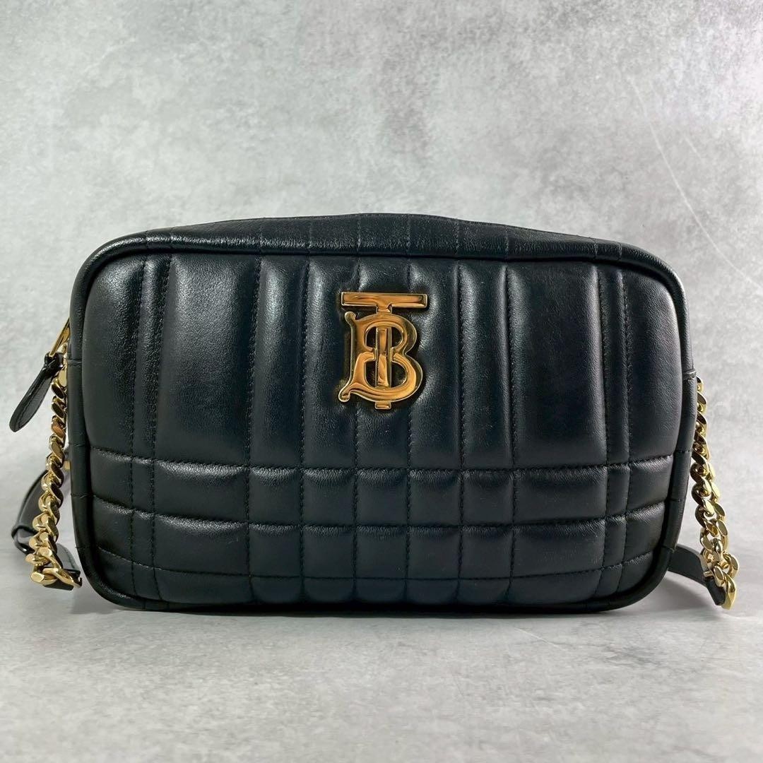 100% Authentic Burberry Small Lola Camera  Bag Black Gold Hardware