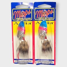 LOTE DE 2 Nuevos Mepps Vestidos Aglia Talla 4 1/3oz Trucha Arco Iris Marrón Aderezo Nos