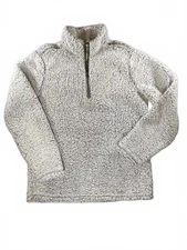 Weatherproof Vintage Men's Light Gray Sherpa Fleece Quarter-Zip Pullover Size L