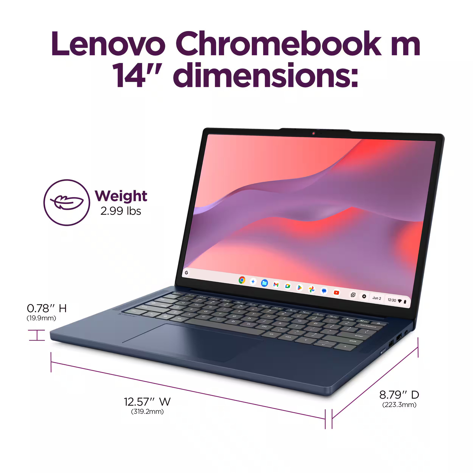 Lenovo - IdeaPad Slim 3 Chromebook - Laptop 14" pantalla táctil 2K - MediaTek Kom..., imagen 6