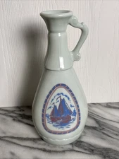 Jim Beam Decanter Whiskey Bottle 1963 Sailing Ship & Embossed Windmill Empty