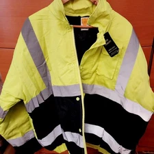 HIGH VISIBILITY INSULATED HI VIS REFLECTIVE ROAD WORK SAFETY BOMBER JACKET COAT