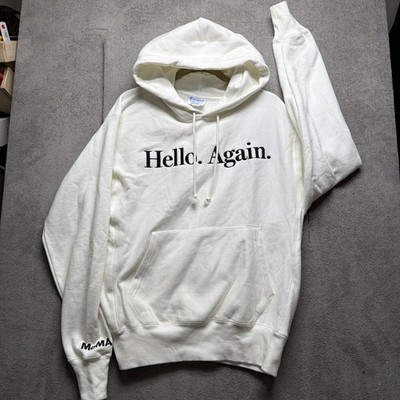 Champion Reverse Weave MoMA Hello Again Hoodie Men s Medium White Museum Art